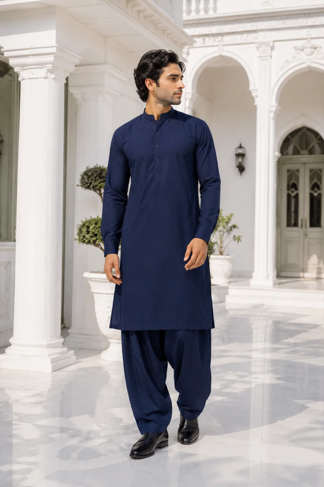 Cotton Fabric — Navy Blue — view 1