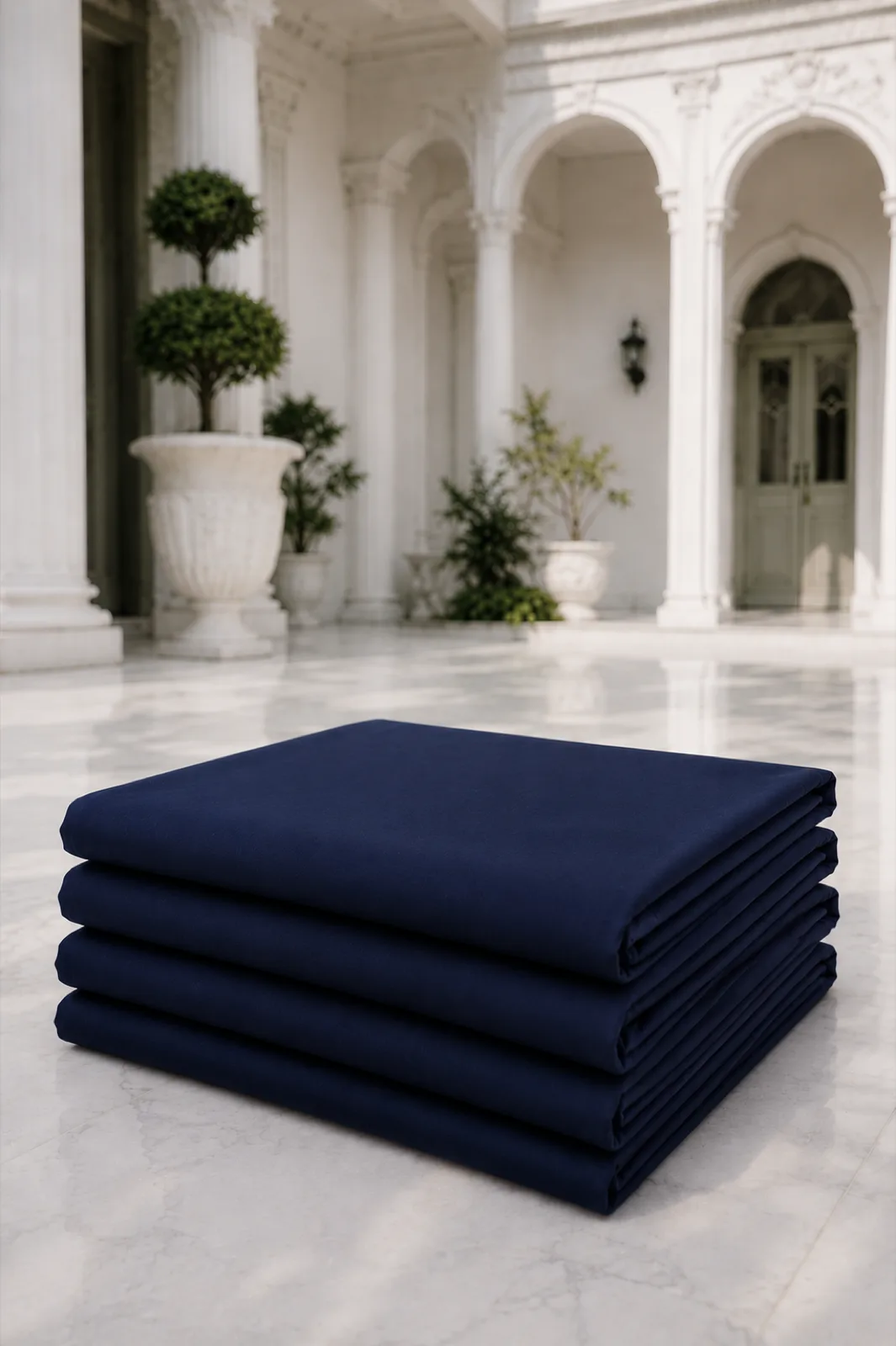 Cotton Fabric — Navy Blue — view 3